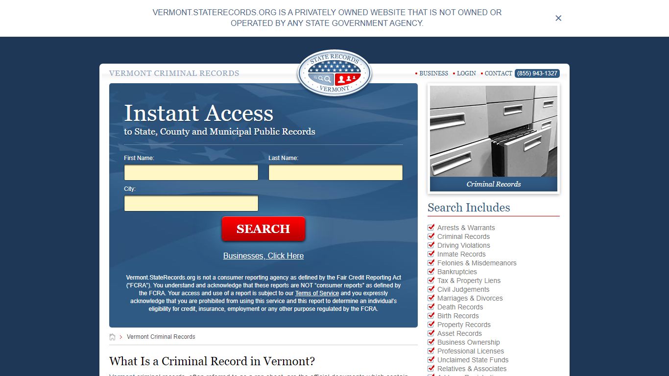 Vermont Criminal Records | StateRecords.org